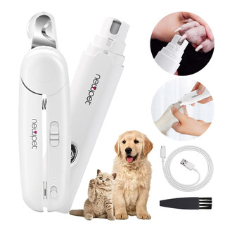 Newpet 2 em 1 Elétrico Do Cão Cortador De Unha Para Gato Prego Grinders Recarregável USB para cachorro e gatinho