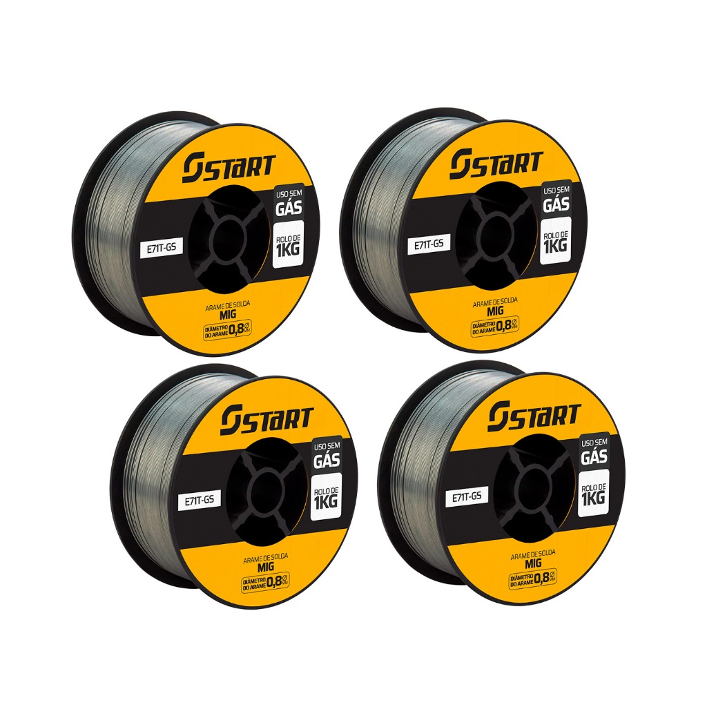 Kit Com 4 Arame Para Solda Mig Uso Sem Gás 0.8mm Rolo De 1 Kg - Start