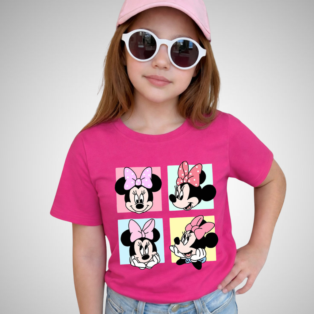 Camiseta Infantil Feminina Minnie 100% Algodão T-shirt infantil Juvenil Menina 02 Ao GG Oferta