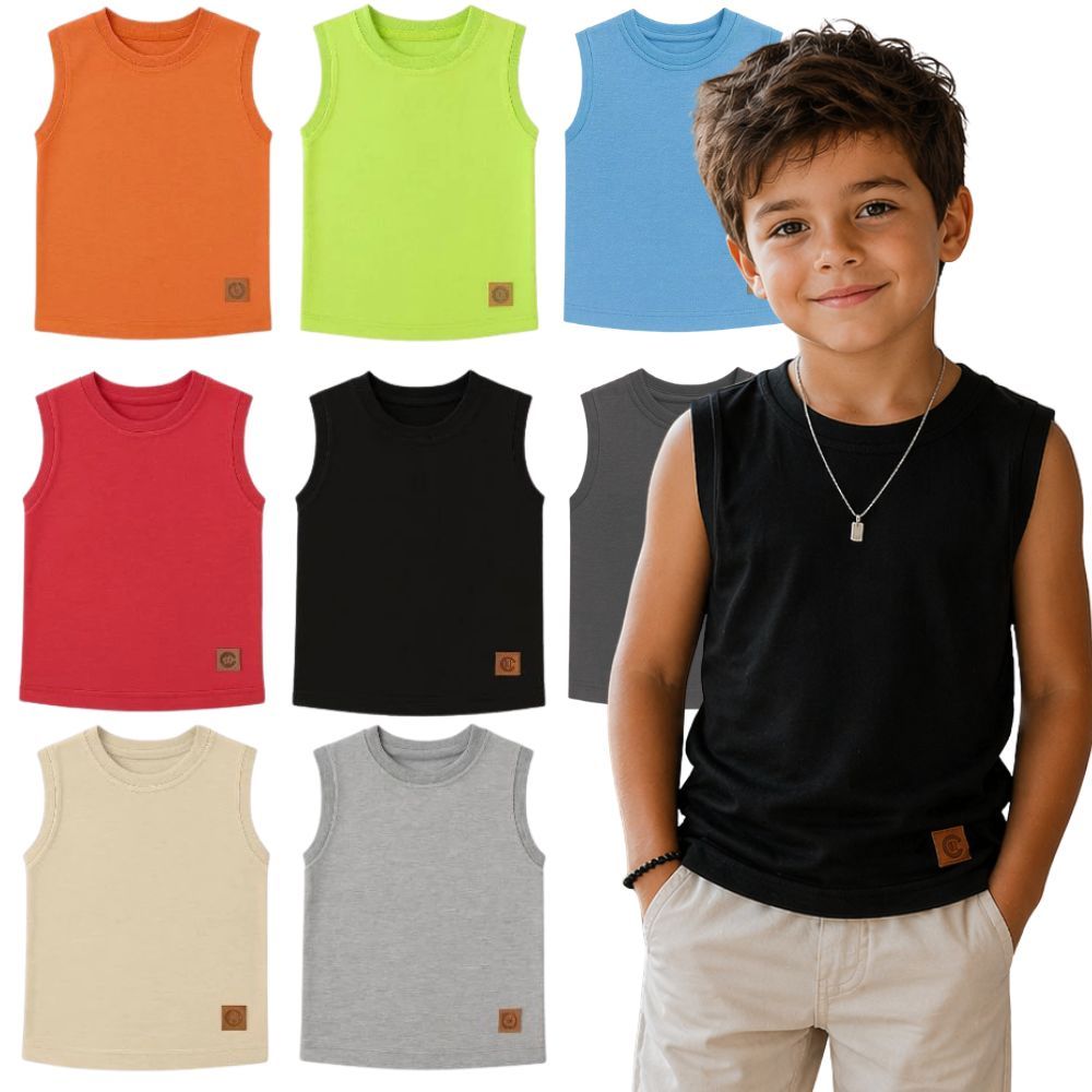 Kit Regata Infantil Menino Algodão Lisas Sortidas | Camiseta Infantil Menino Roupa Infantil Menino Tamanho 02 a 12 Anos
