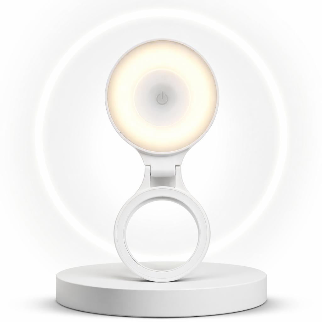 Luz Magnética Mini Ring Light LED Recarregável Portátil para Fotos e Vídeos