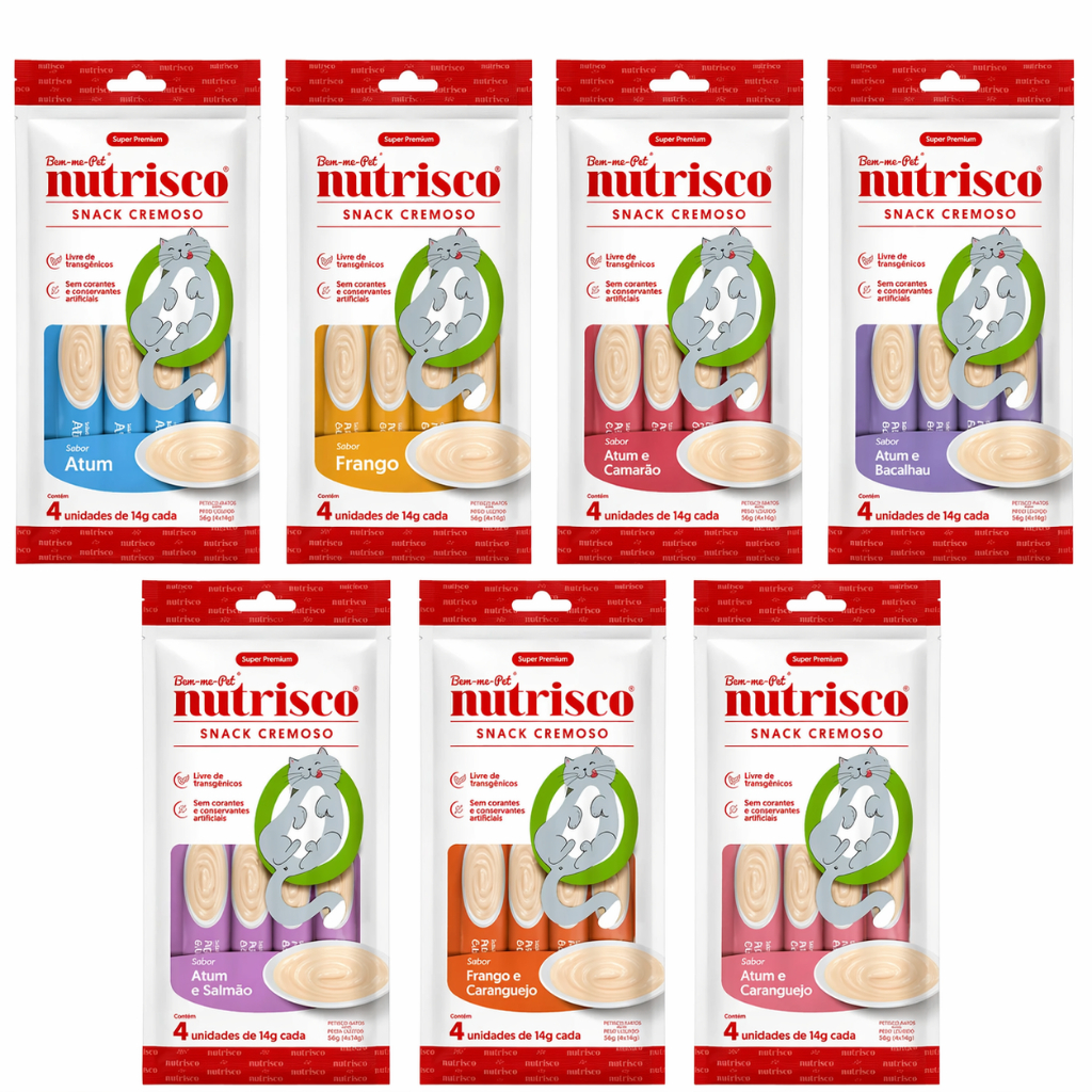 Petisco Purê Nutrisco diversos sabores (pack com 4 unidades ) P/ Cães e Gatos