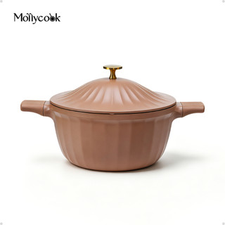 Mollycook Caçarola 24cm 4,5l Alumínio Cerâmico Fogão Indução Marrom