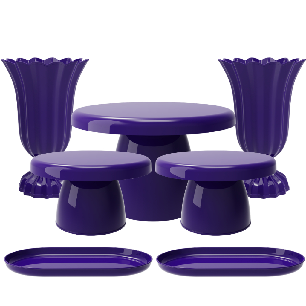 Kit Festa Completo 7 Peças Vasos Boleira