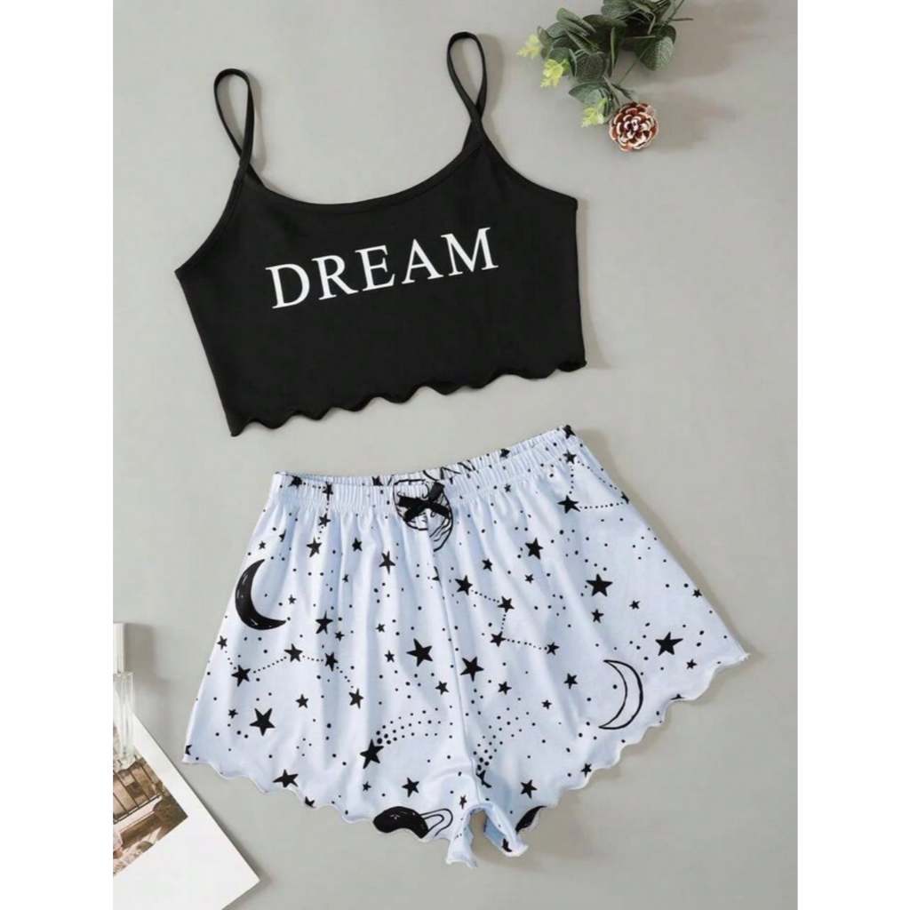 Pijama Feminino Baby Doll Estampa Estampado - Confortável, leve e ideal para Presente