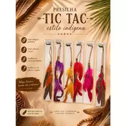 Aplique De Pena com Presilha Tic-Tac Extensão Cores Variadas