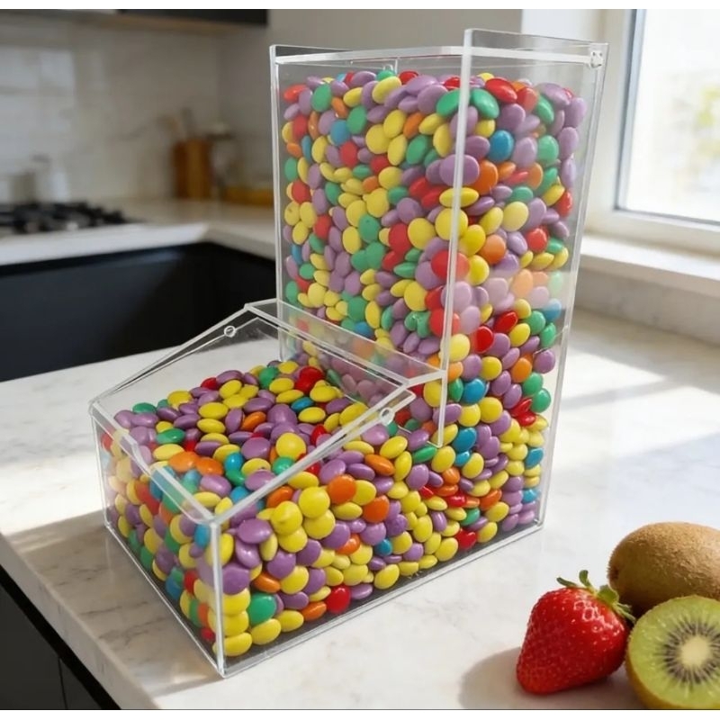 Pote expositor de acrilico para açaiteria, sorveteria e quiosques kit com 6 unidades (mini torre)