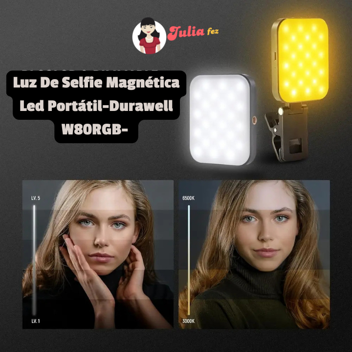 Luz De Selfie Magnética W80RGB Led Portátil Durawell