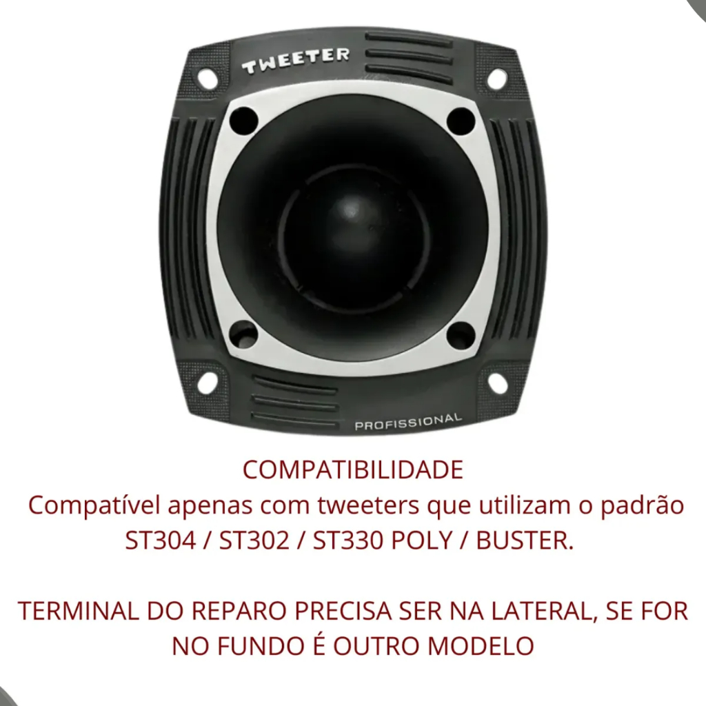 Frente Carcaça Reposição Para Super Tweeter Selenium ST 304 ST 330 Poly Buster MusicAll som automotivo