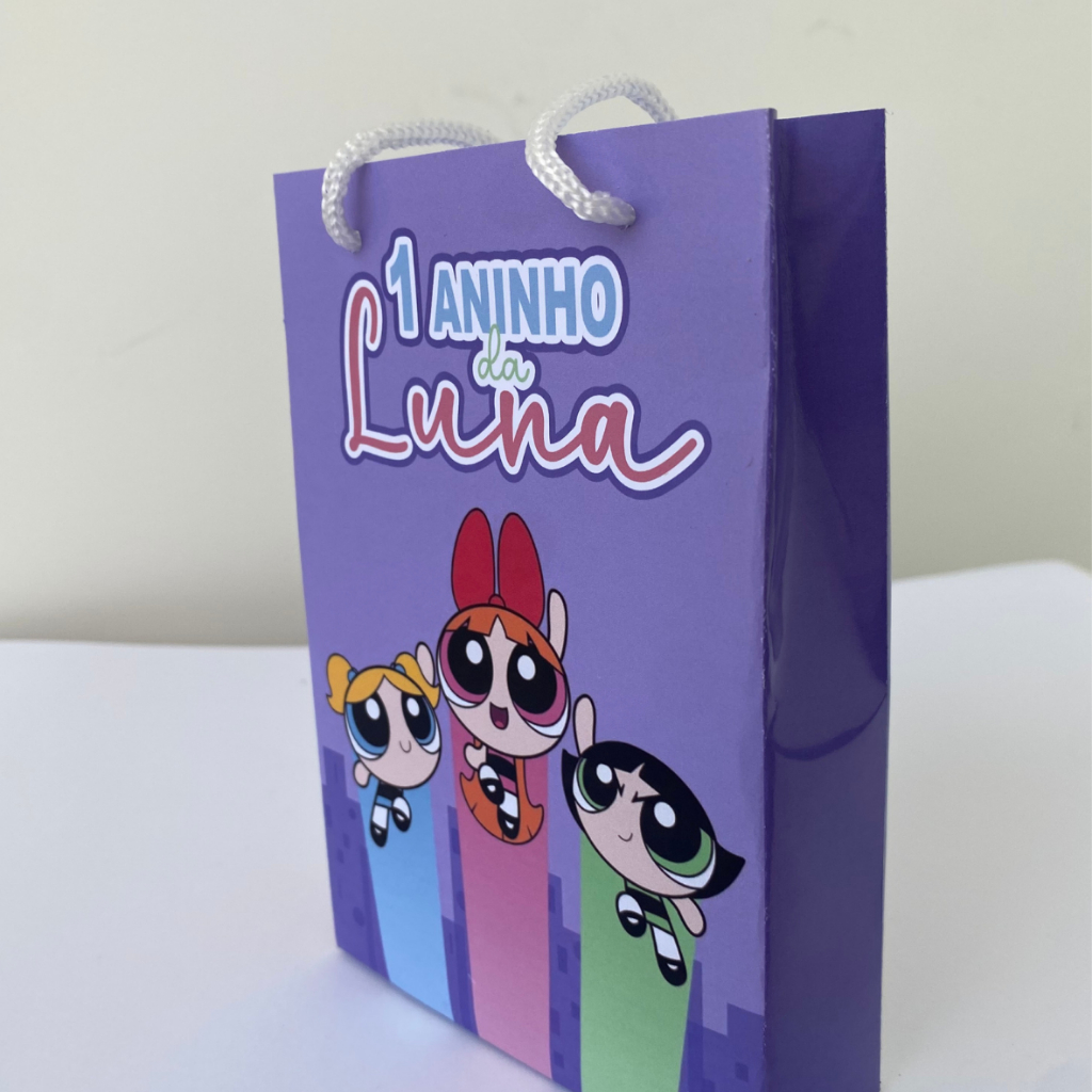 Kit Sacolinha 10|15|20 Personalizada Meninas Superpoderosas 10x15cm | Lembrancinha, Embalagem, Kit Presente com Alça
