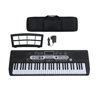 Piano de 61 teclas para iniciantes, piano elétrico sensível ao toque para iniciantes, teclado portátil, com suporte para
