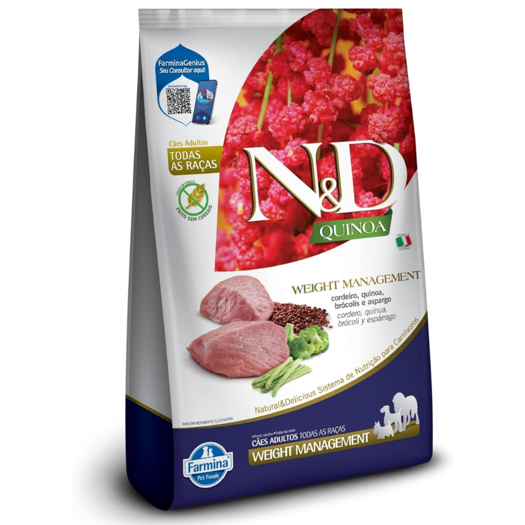 N&d Ração Quinoa Para Cães Adulto Weight Management Cordeiro 10,1kg
