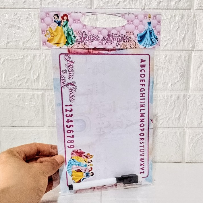 Lousa Mágica 3 em 1 PRINCESAS Personalizada  Lembrancinha Festa Aniversário Infantil FAZEMOS TODOS OS TEMAS/ENVIO RÁPIDO