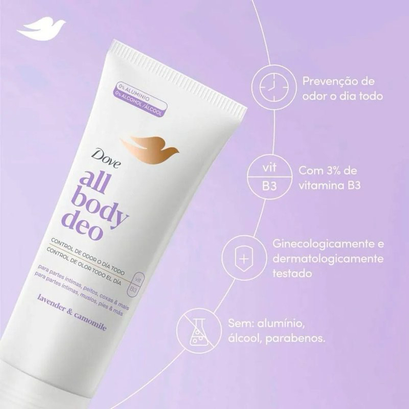 Dove All Body Deo desodorante corporal em creme Lavender & Camomile 75g