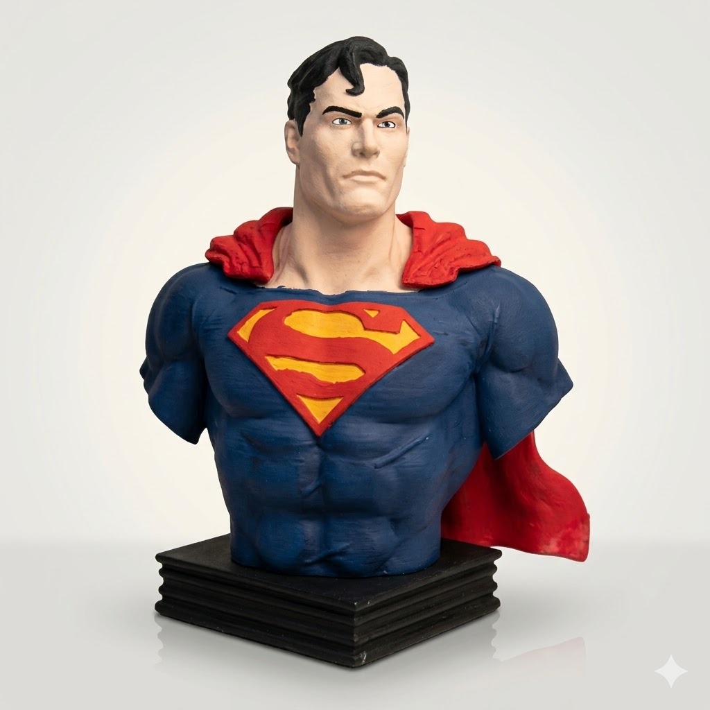 Estátua Busto Homem de Aço Super Man