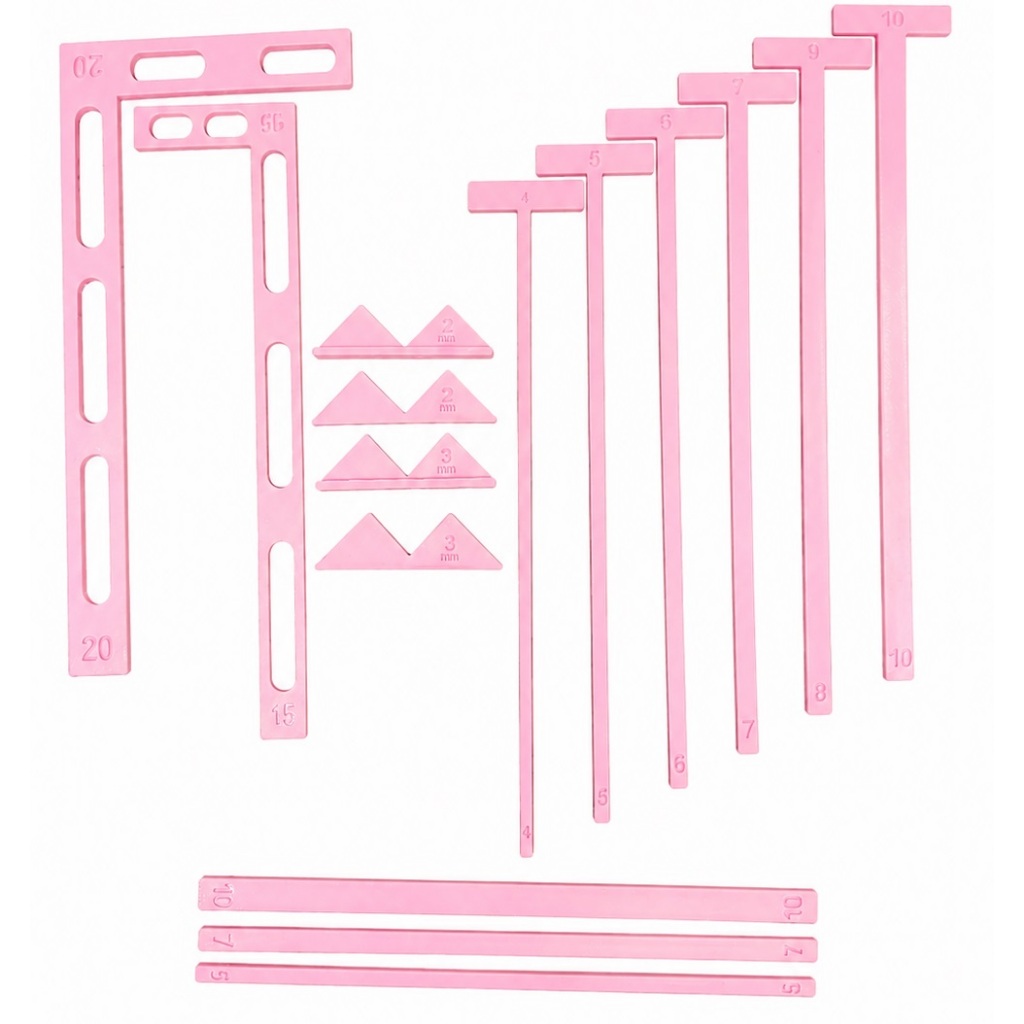 Kit Encadernação 15 Peças com Réguas e Gabaritos | Para Capas, Miolos, Scrapbook e Planners