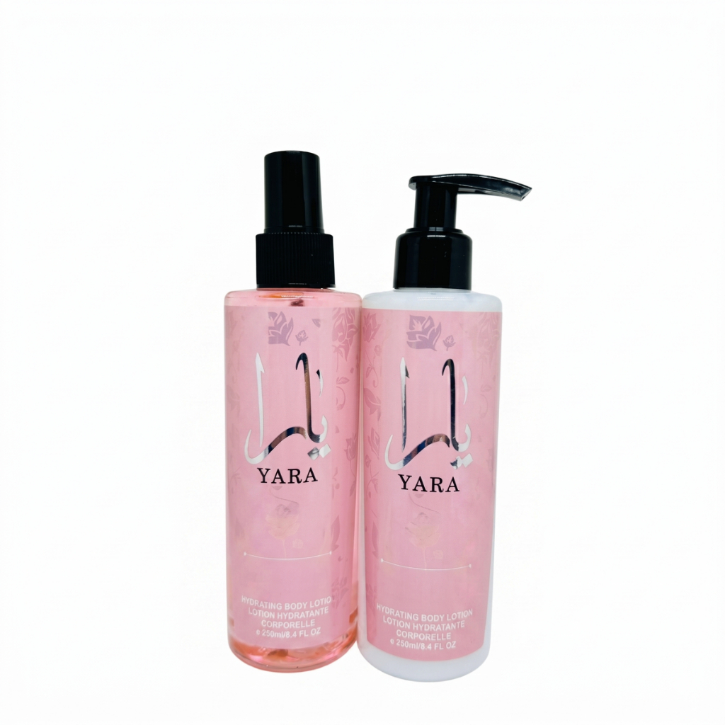 PERFUME YARA KIT BODY SPLASH LOÇÃO CORPORAL+CREME HIDRATANTE 250ML