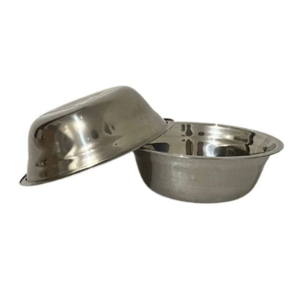 Kit 2 Tigela Bowl Inox Comedouro Pet Cães Gatos Pequena 400ml Bandeja