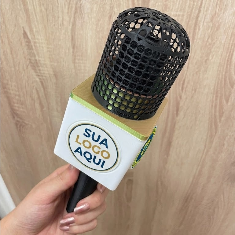 SUPORTE MICROFONE LAPELA PERSONALIZADO 3D COM LOGO