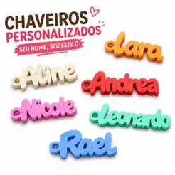 kit 5 a 10 Chaveiros com Nome Personalizado Presente Criativo para Casal Amigos Mochila Bolsa Chaves.