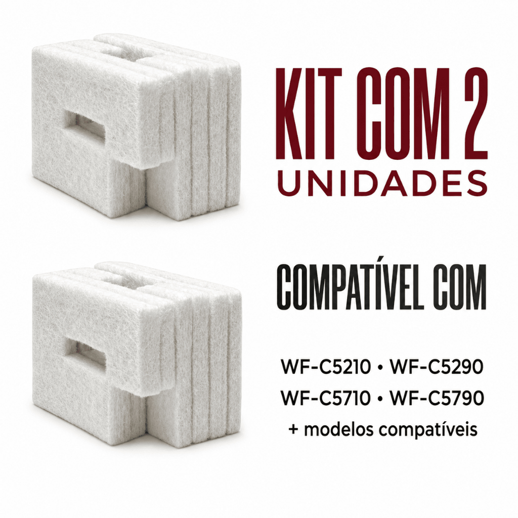 Kit 2 Feltro Almofada Epson T6716 T671600 Sem Chip WF-C5210 C5290 C5710 C5790 M5299 M5799