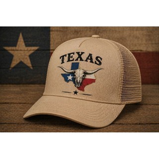 Boné Texas Country Telinha Trucker Aba Curva Masculino Ajustável Estilo Rodeio Premium