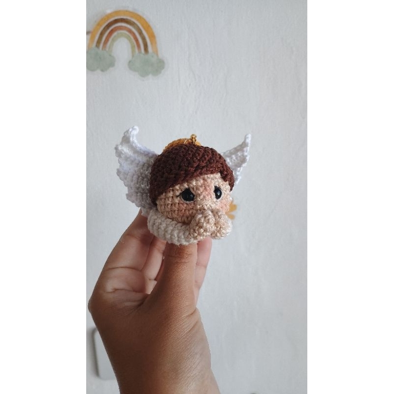Anjo amigurumi rostinho / chaveiro anjo / chaveiro anjo rosto e braços