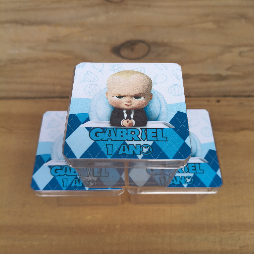 10 CAIXINHAS ACRÍLICAS 5x5 PERSONALIZADAS PODEROSO CHEFINHO