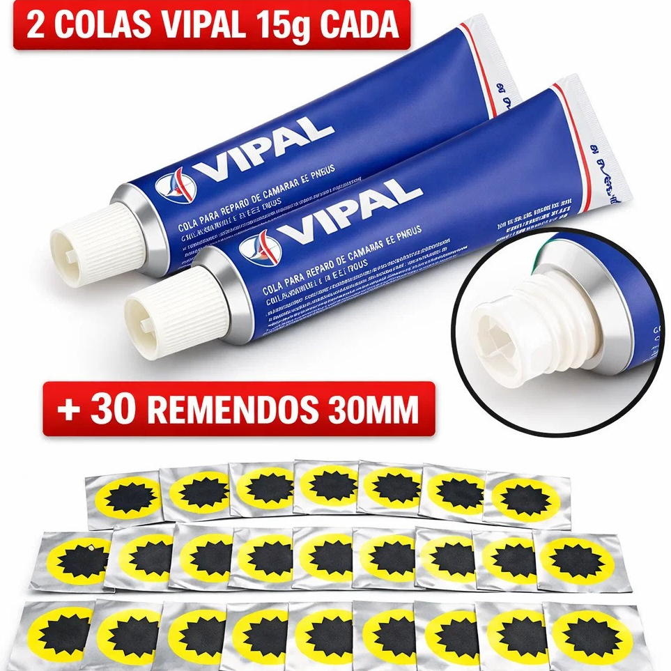REMENDOS R00 + COLA VIPAL | KIT REMENDO BIKE BICICLETA CAMARA DE AR, Original, Pratico