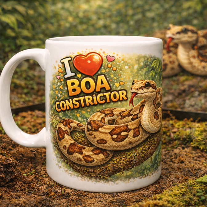Caneca Personalizada Jiboia Boa Constrictor | Serpente Réptil Pet Exótico Hobby Presente