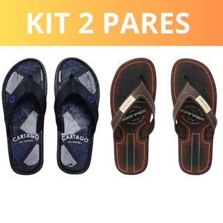 Kit Chinelo Sandalia Masculino Borracha Antiderrapante Leve Resistente Confortavel