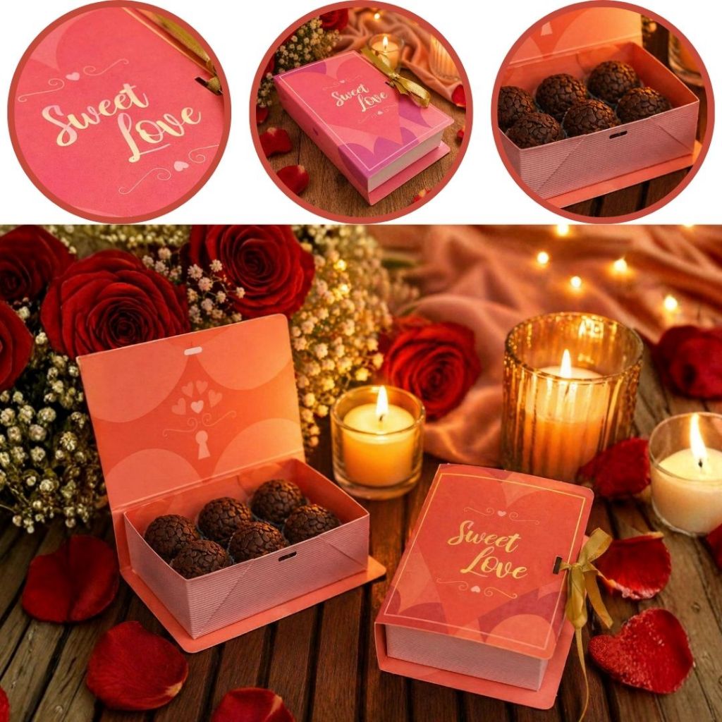 10 CAIXA LIVRO (06 DOCES) SWEET LOVE 4x12x8 cm 4899 (Mães e Namorados 2025)//
