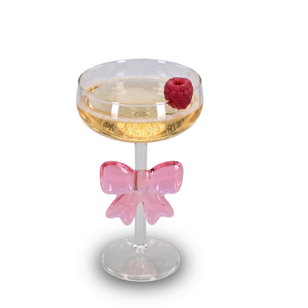 Taça Laço Rosa, Taça de Vidro Borossilicato 280ml – Ruvolo