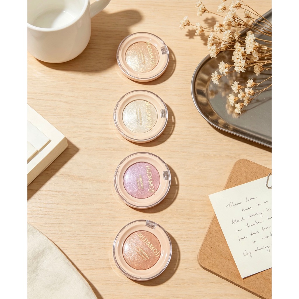 HUDAMOJI Iluminador Compacto 4 Cores | Brilho Fino e Natural | Ilumina e Contorna | Efeito Glow Radiante — imagem 2 de 2
