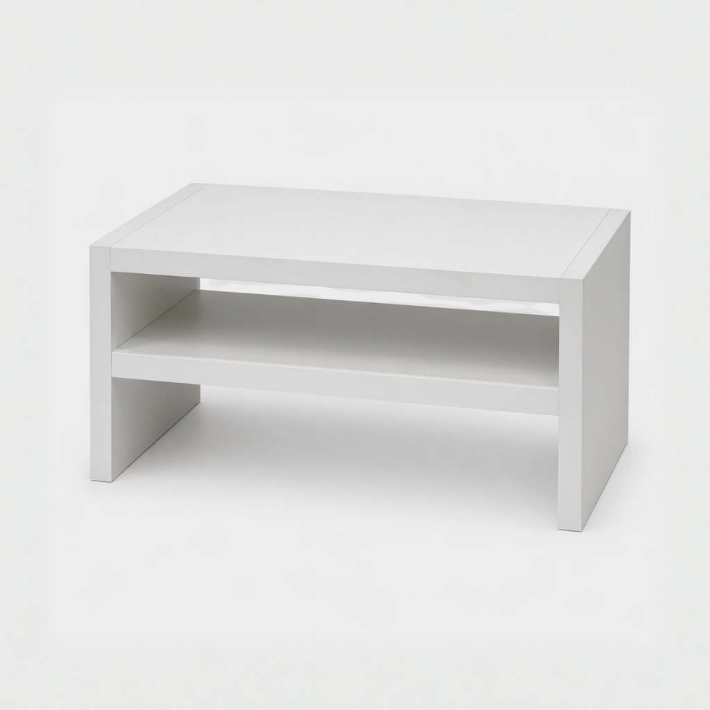 Suporte Base Elevada Para Monitor Com Prateleira Branco 33cm