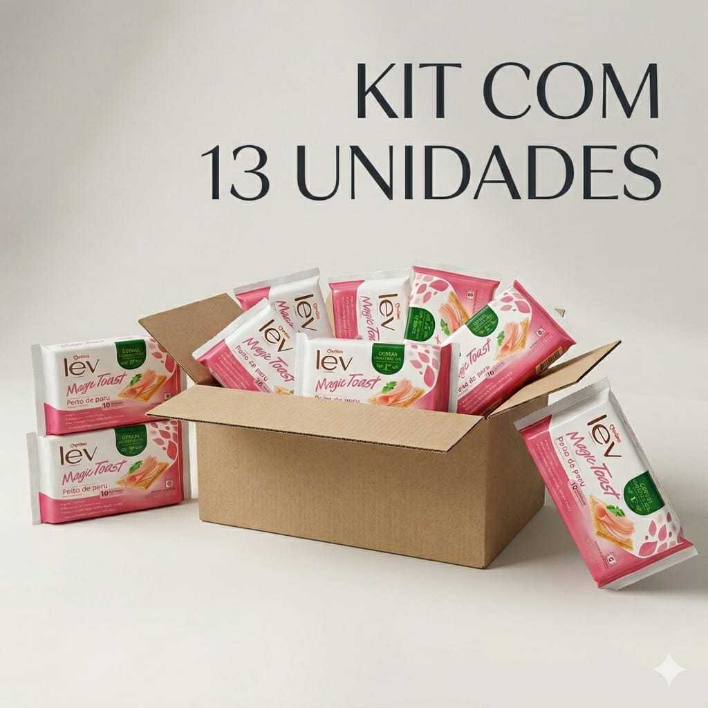 kit com 13 unidades Torrada Magic Toast Peito De Peru Marilan Lev Pacote