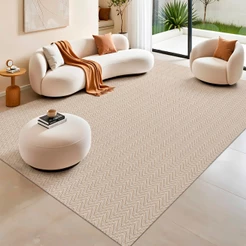 Tapete Sala 2,50 x 2,00 e 3,00 x 2,50 Grande 100% Algodão Antiderrapante Decoração Minimalista