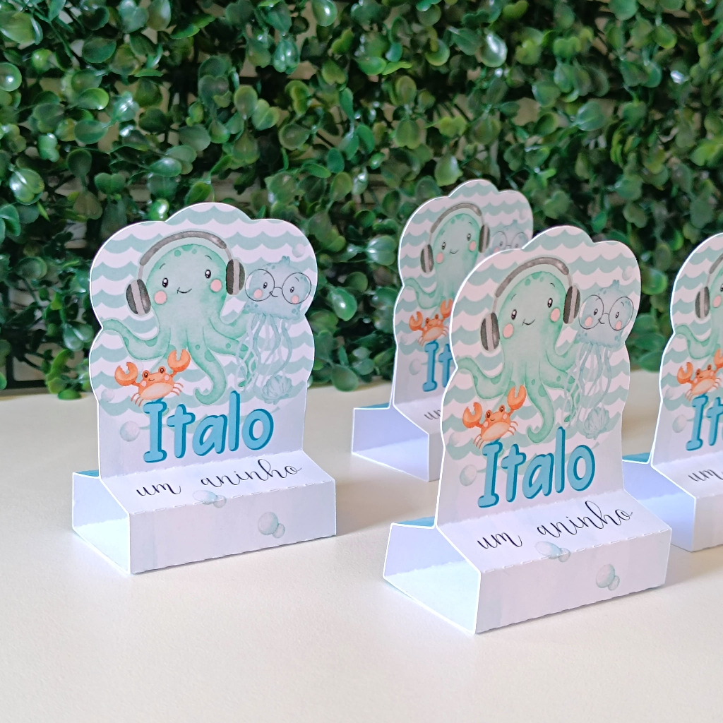 Porta Bis Duplo Lembrancinha PEGUE E MONTE Festa fundo do mar/ Porta bis personalizado