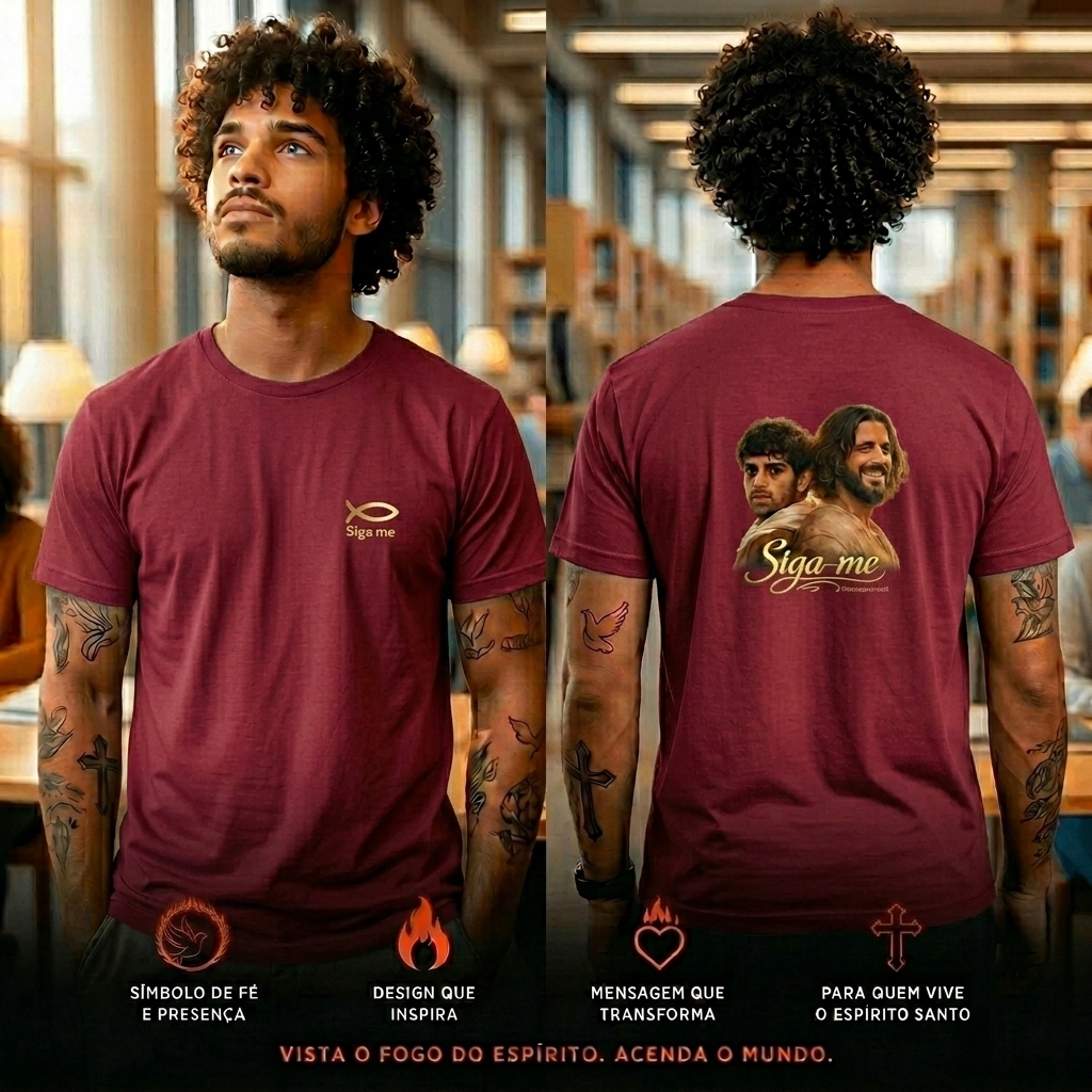 Camiseta The Chosen Jesus e Mateus -Siga-me - Estilosa com Amor