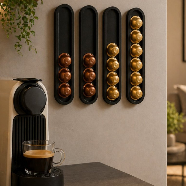 Porta Cápsulas de Café Expresso de Parede | Suporte Organizador Nespresso Compacto