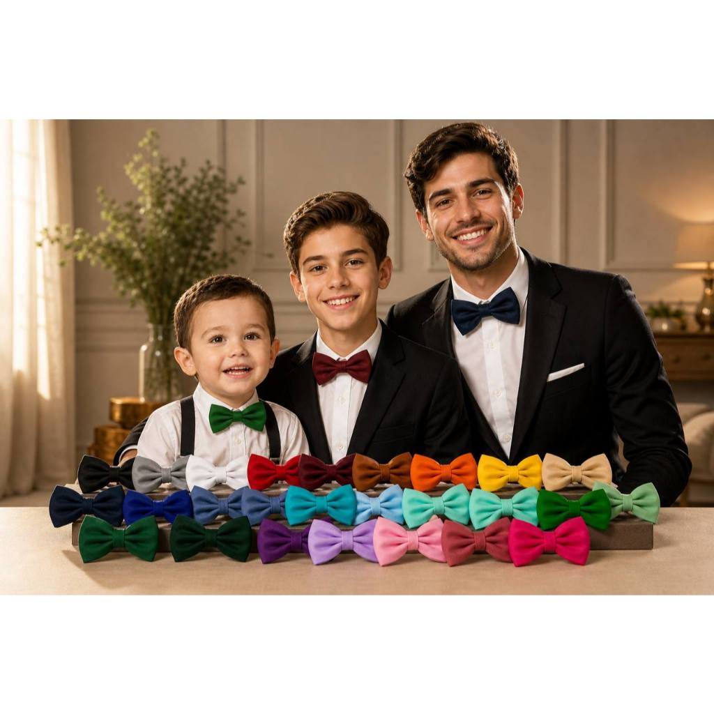 Gravata Borboleta Infantil/Juvenil/Adulto Avulsa +Cores Ajustável Lembrancinha Pajem Padrinho Festa Batizado Mêsversário