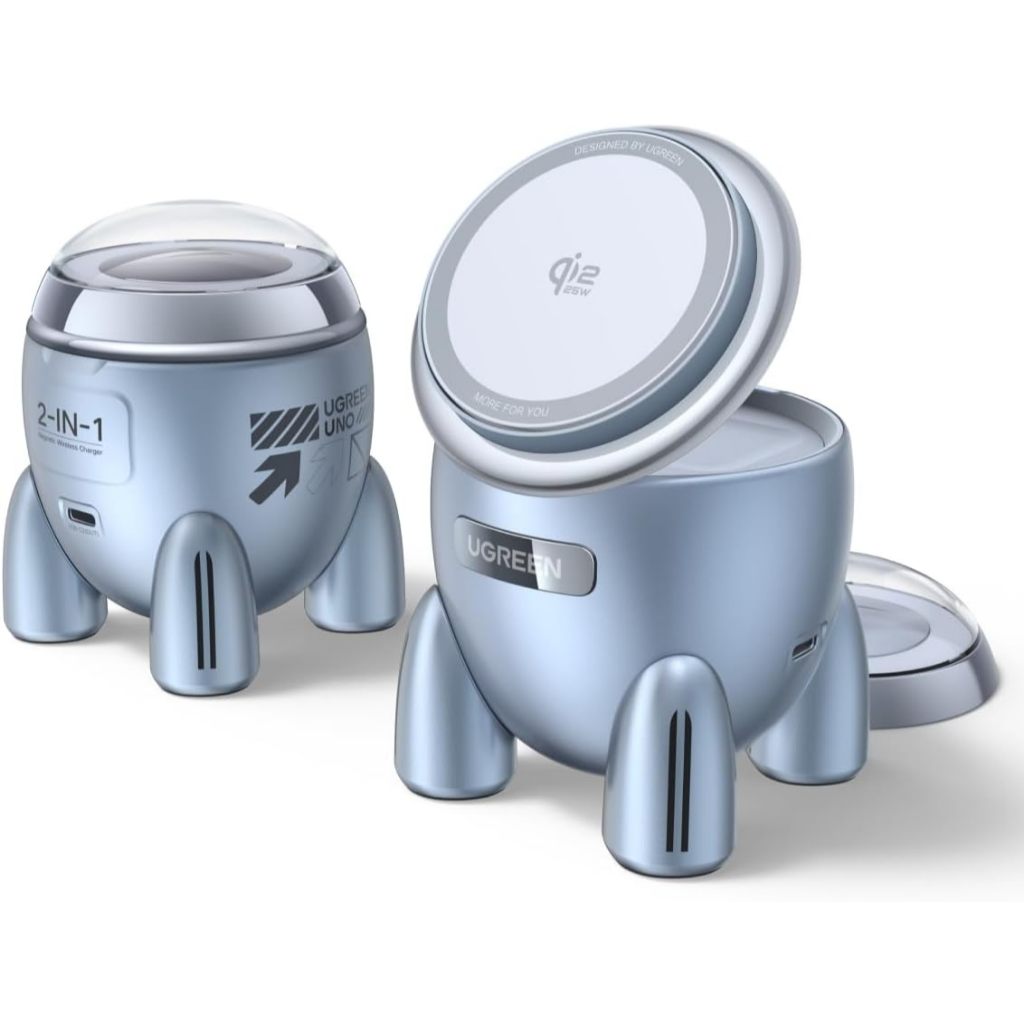UGREEN Carregador sem fio Indução Magnético Suporte (2 em 1) Qi2 25W compatível 