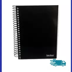 Caderno 1/4 A5 Pequenos 200 folhas Capa Dura Espiral Office 1/4 Preto