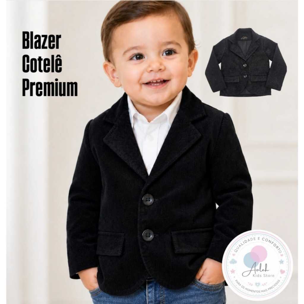 Blazer Infantil Bebê Menino Cotelê Premium Tamanhos 1, 2 e 3 Primeiros Passos