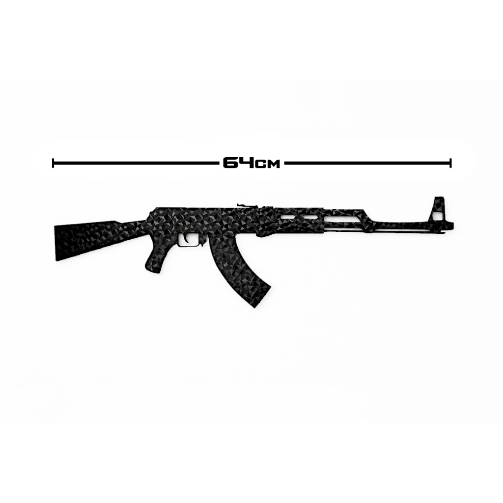 Quadro Decorativo Ak-47 Cs Go Gamer | De Parede Preta 64cm