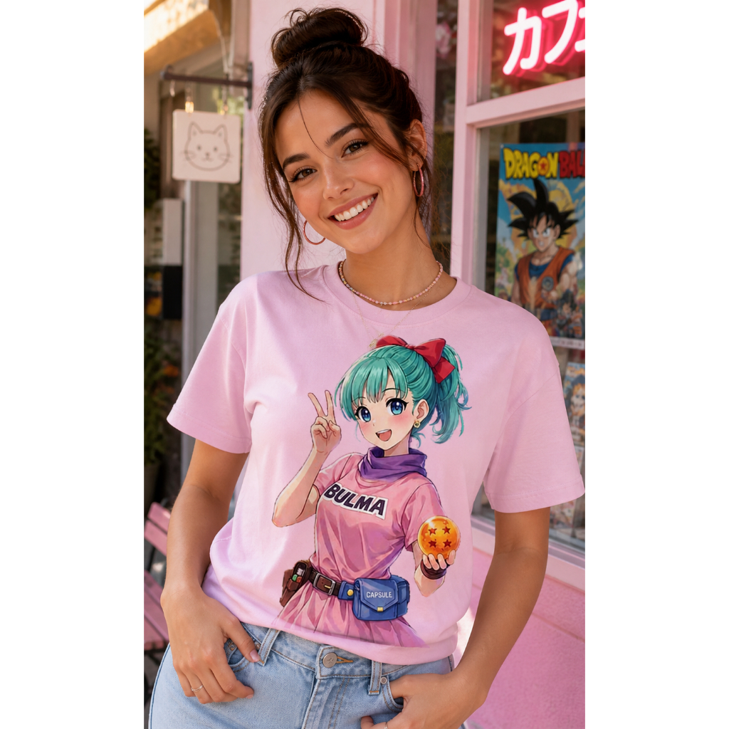 Camiseta Bulma Dragon Ball Feminina Camisa Anime Geek Otaku Estampa Alta Qualidade Presente Confortável Estilosa