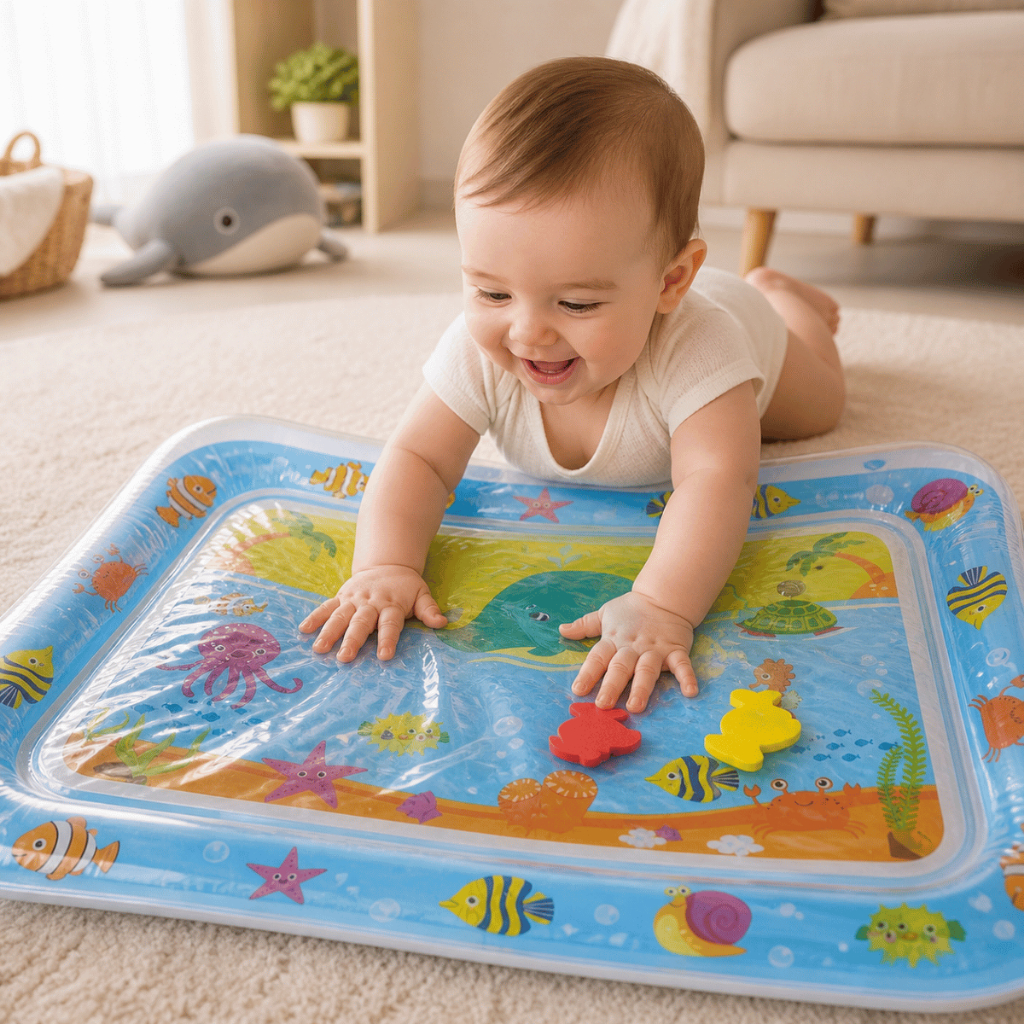 Tapete Infantil de Água Inflável para Bebê Sensorial Coordenação Motora Brinquedo Educativo