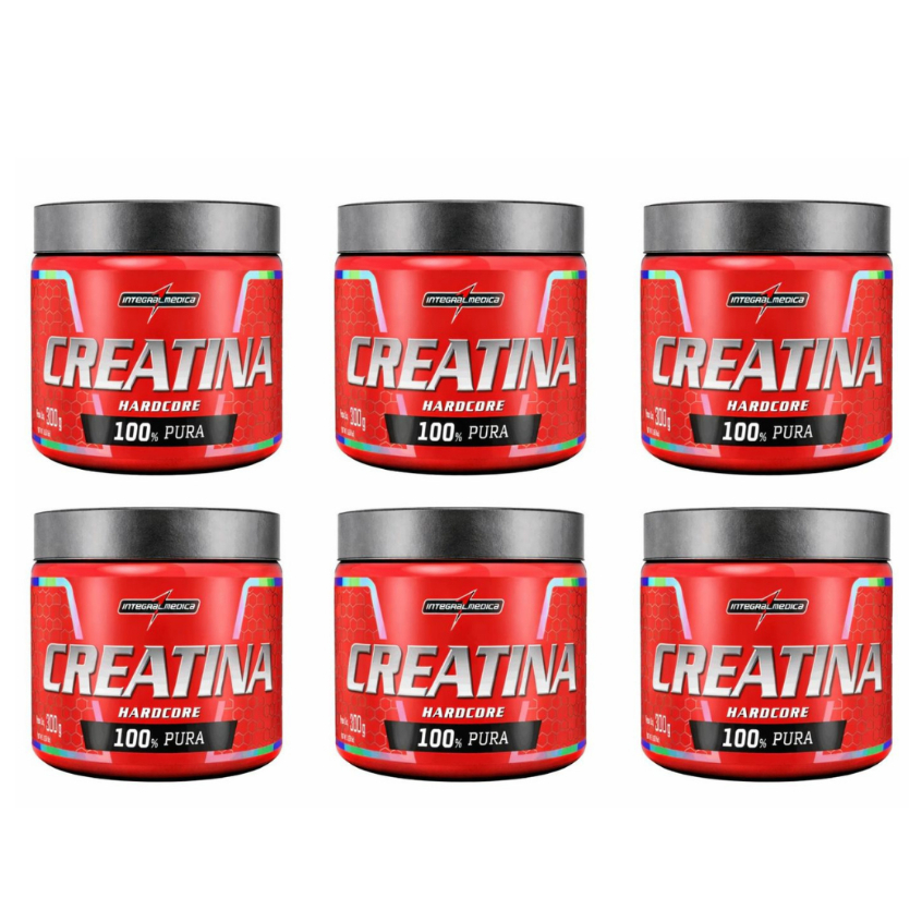 Kit 6x Creatina Hardcore Integral Medica 300g Cada Monohidratada