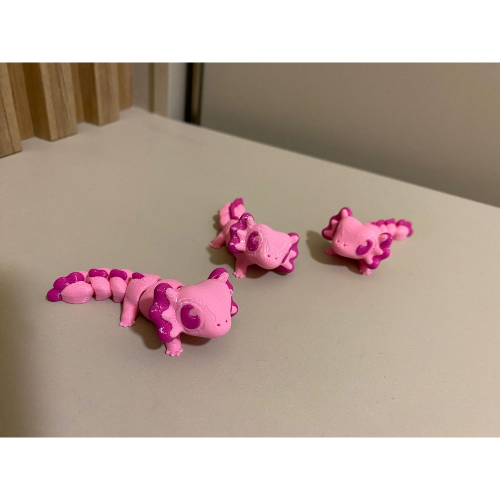Axolote Articulado Flexível Miniatura Fofa Rosa - 1 Unidade