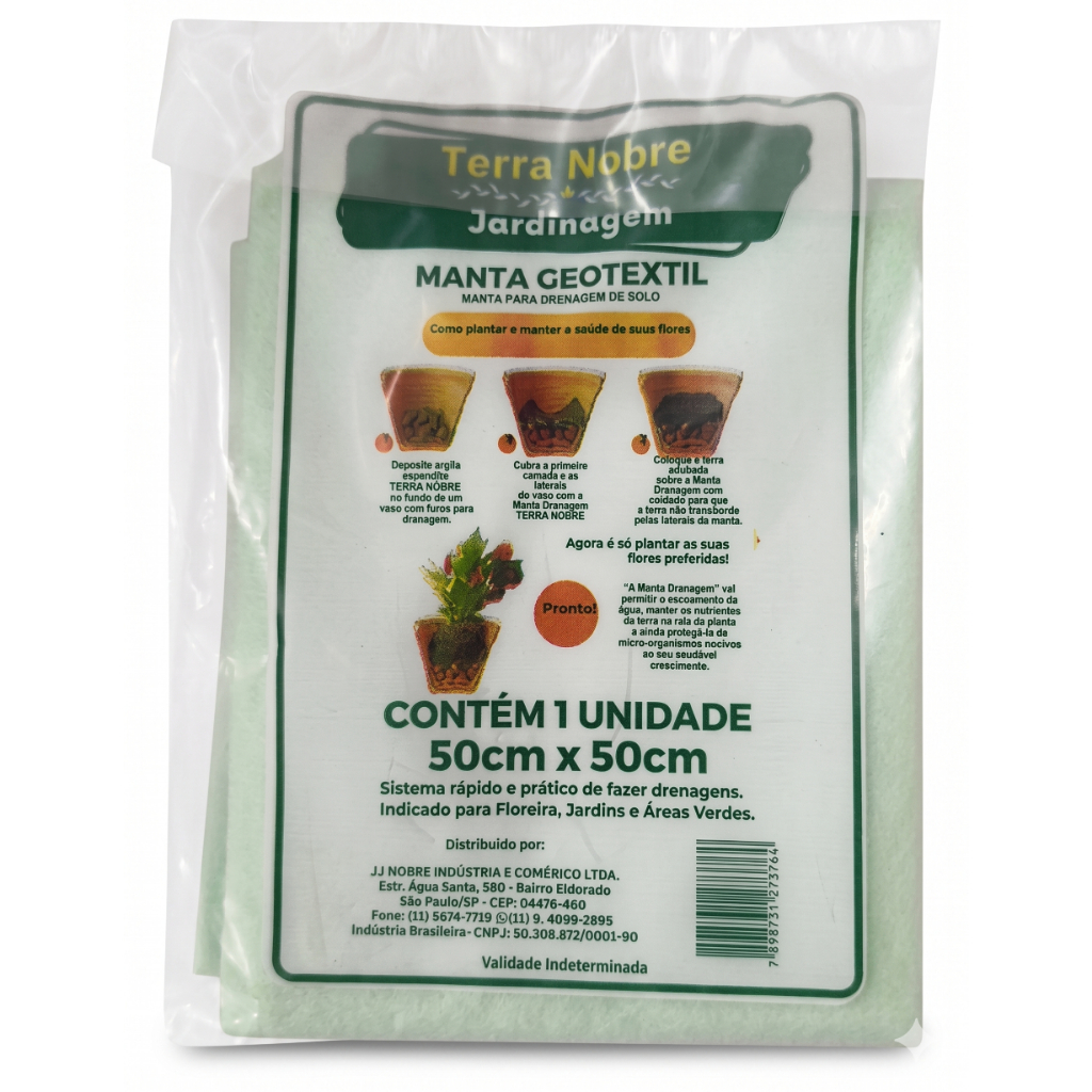 Manta Bidim Drenagem de Solo 50x50cm - Evita Perda de Terra em Vasos
